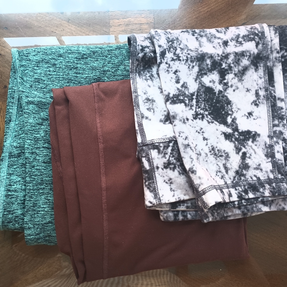 Bundle of 3 Yoga Pants Leggings XL-Apana Burgundy and 2 Vogo Athletica Pants